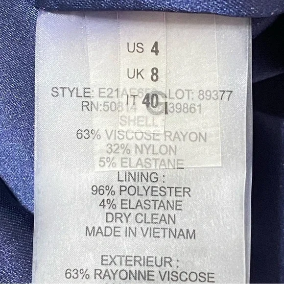 Elie Tahari Navy Black Colorblock Sheath Dress Size 4 Mod Cocktail Party - Picture 7 of 8